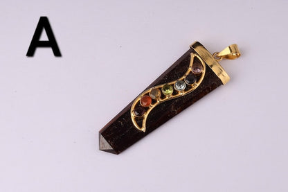 7 Chakra Tiger Eye Stone Pendants
