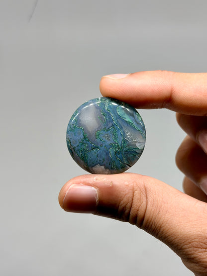 Moss Agate Flat Stone
