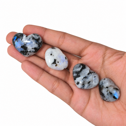 Rainbow Moonstone Mini Puffy Heart