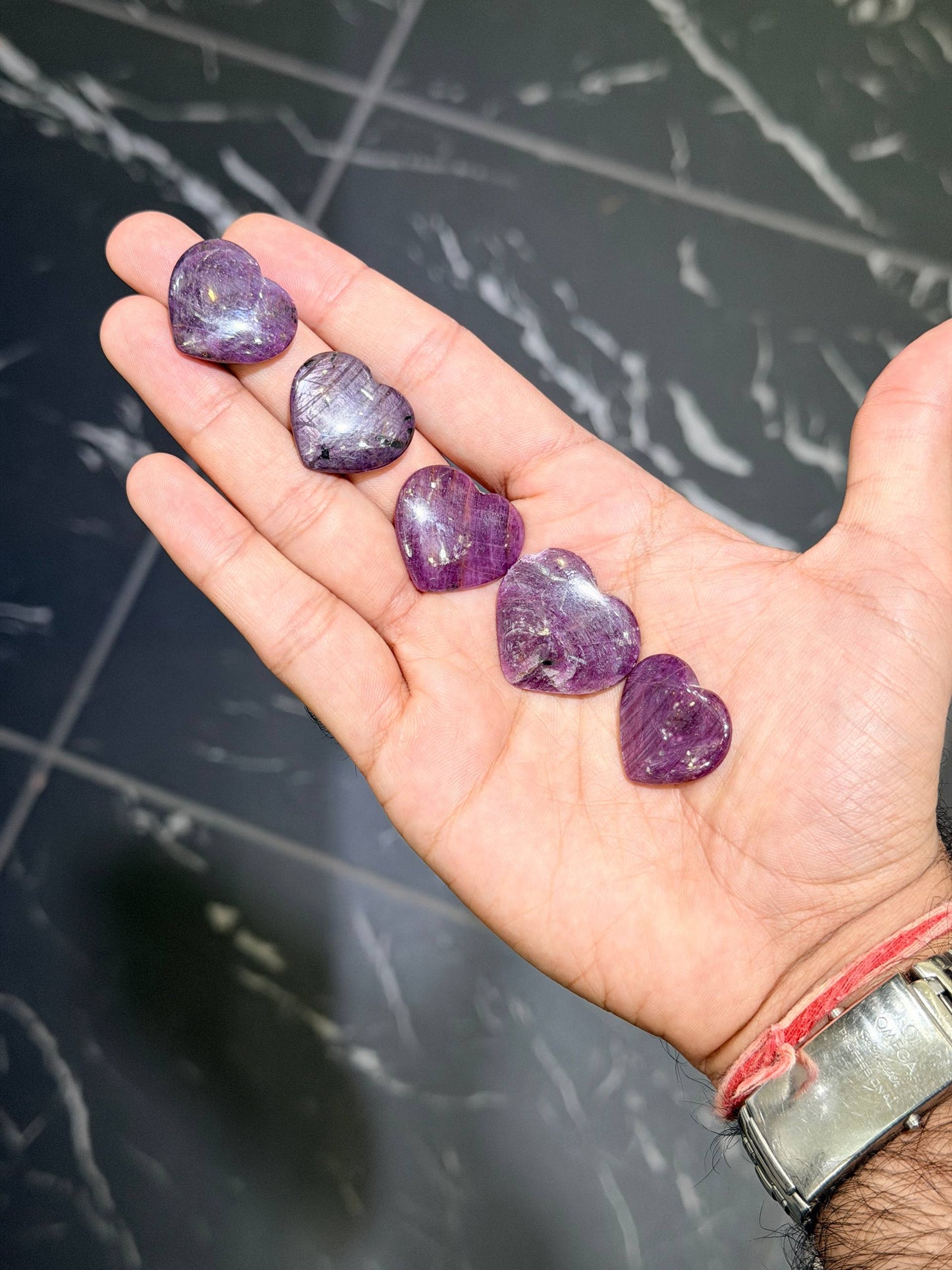Rare Deep Red Ruby Hearts Star Asterism