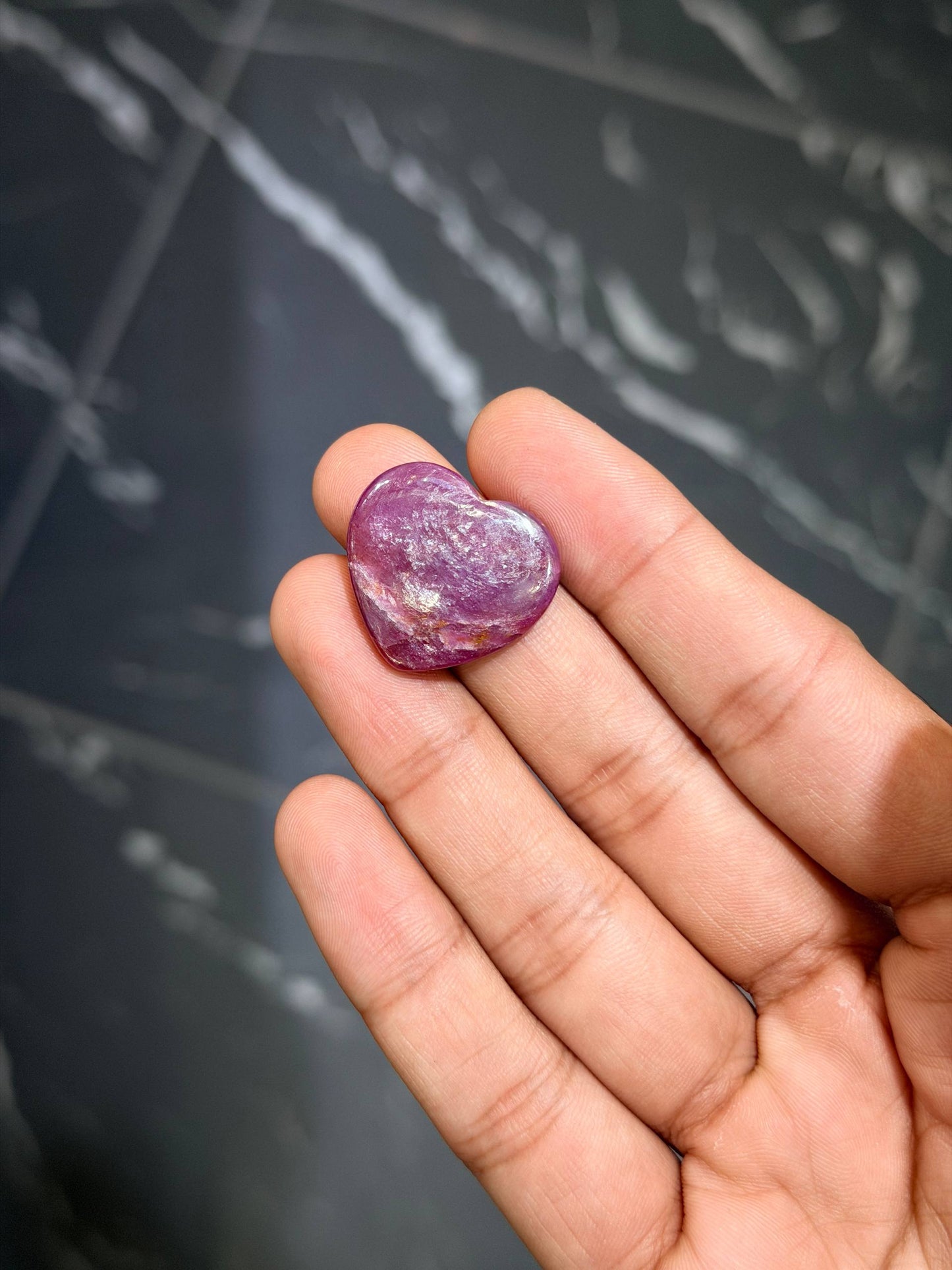 Rare Deep Red Ruby Hearts Star Asterism