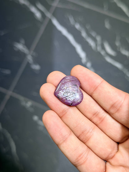 Rare Deep Red Ruby Hearts Star Asterism