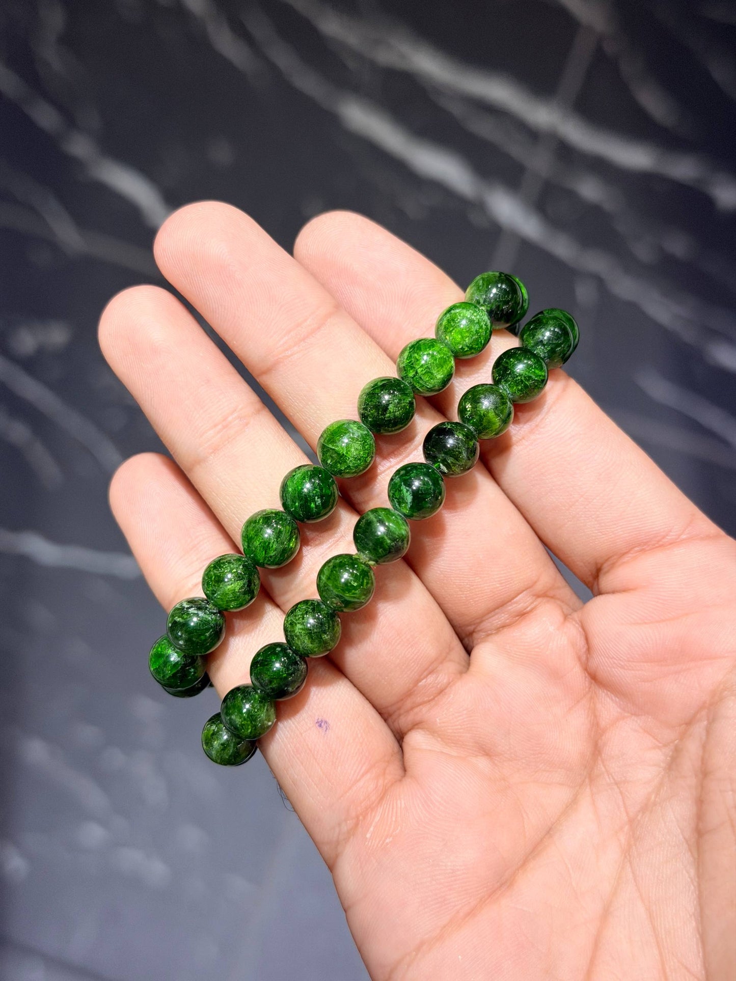 10mm Chrome Diopside Bracelet