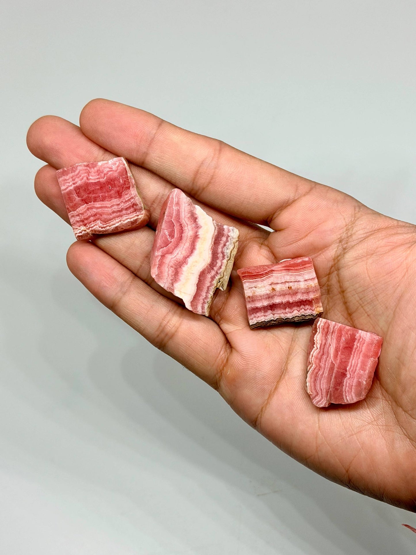 Bacon Red Rhodochrosite Mini Slices AAA