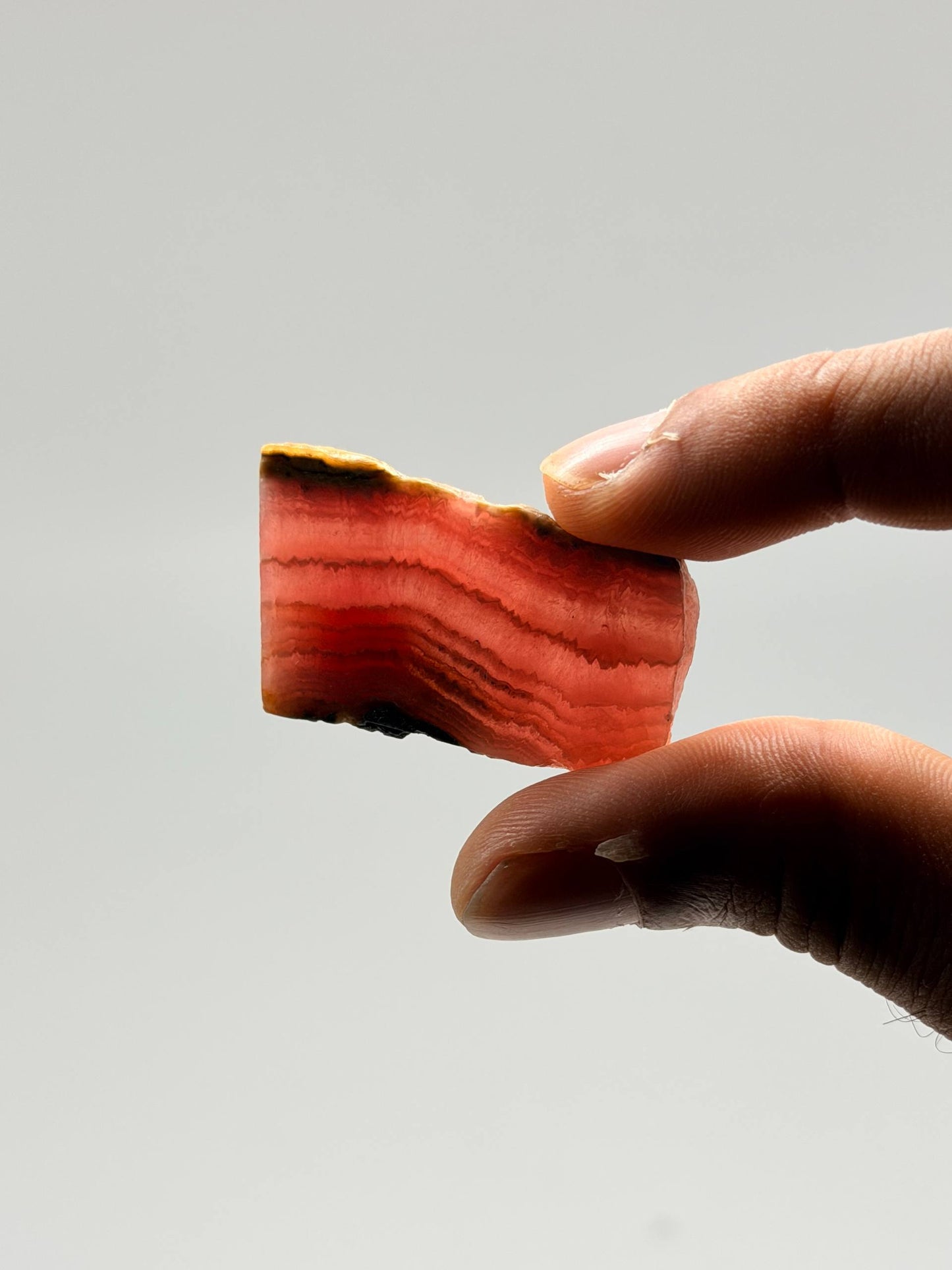 Bacon Red Rhodochrosite Mini Slices AAA