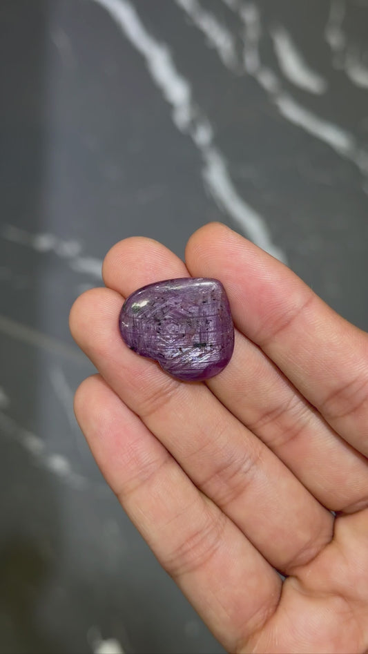 Rare Deep Red Ruby Hearts Star Asterism