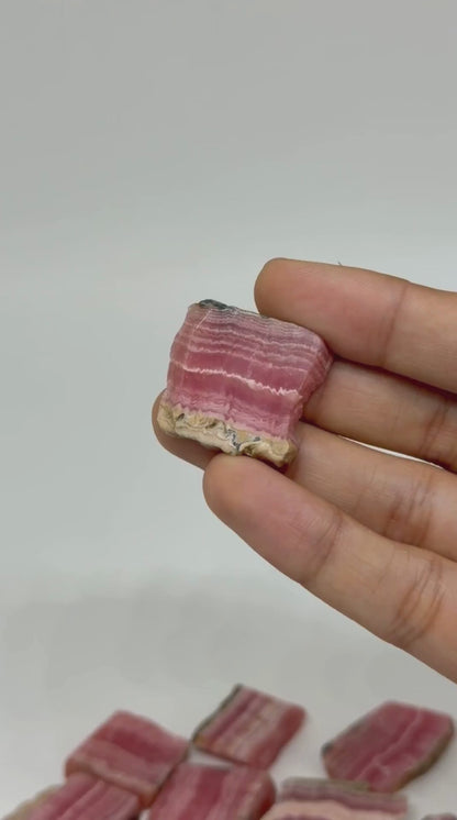 Bacon Red Rhodochrosite Mini Slices AAA