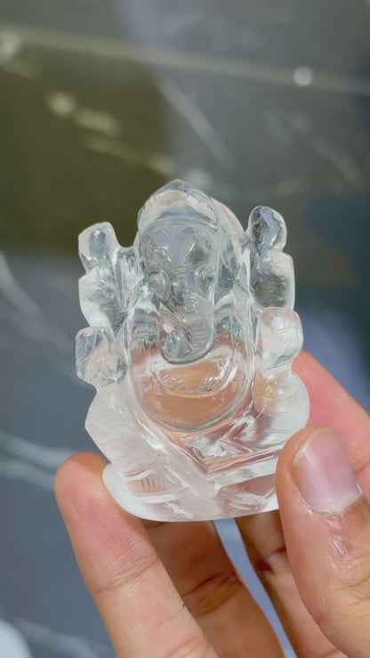 Clear Quartz Ganesha- 2 -2.5 inches