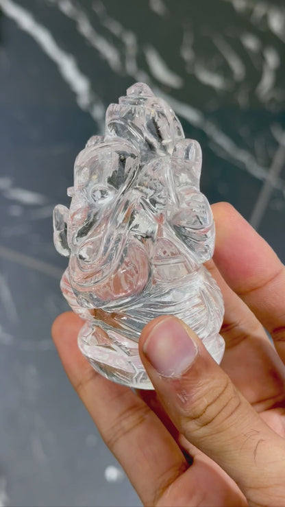 AAA Clarity Clear Quartz Ganesha