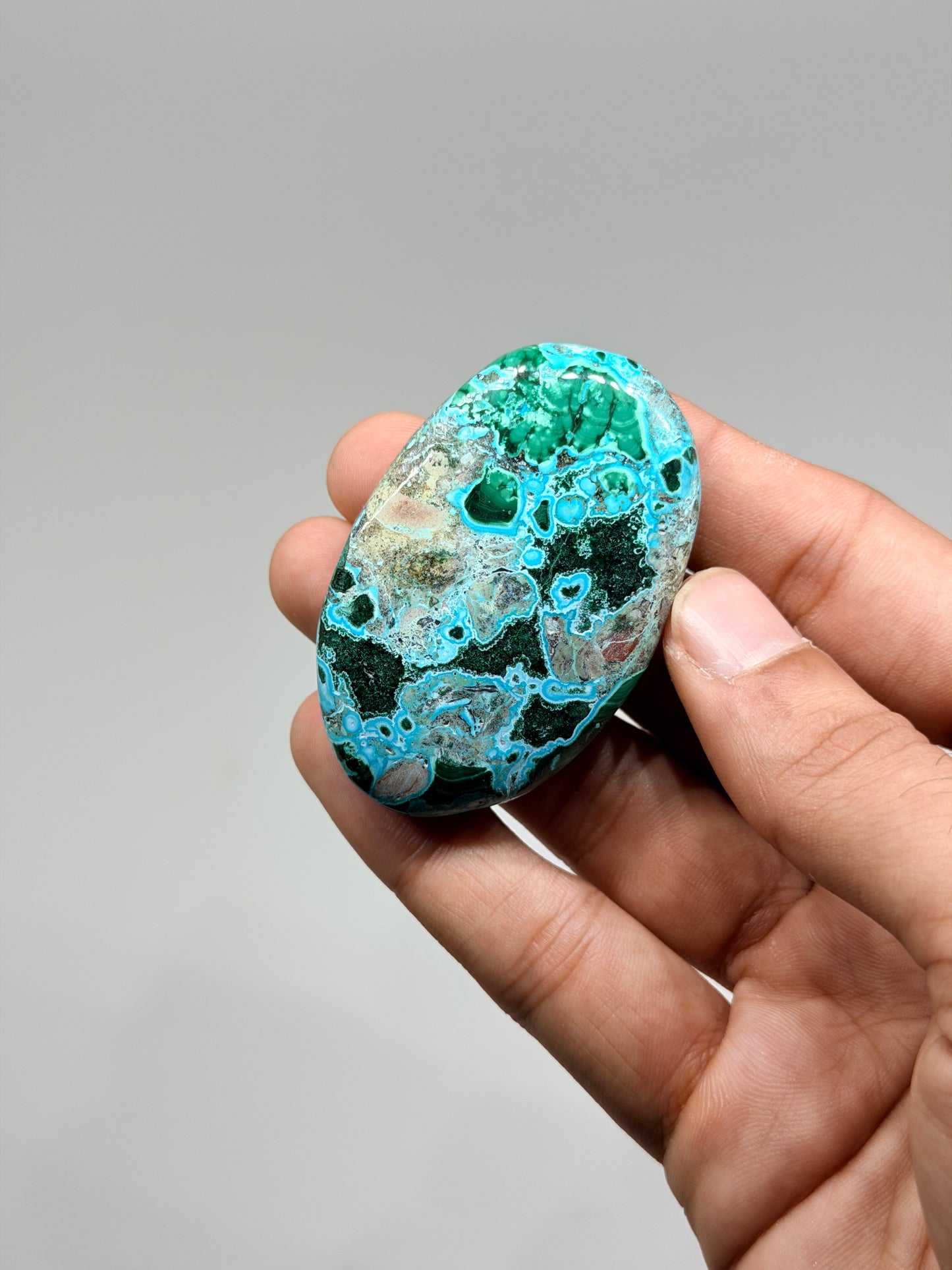 Malachite Chrysocolla Palmstone (1kg)