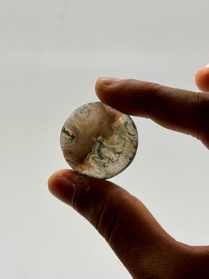Moss Agate Flat Stone