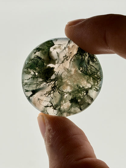 Moss Agate Flat Stone