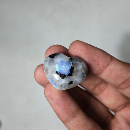 Rainbow Moonstone Mini Puffy Heart