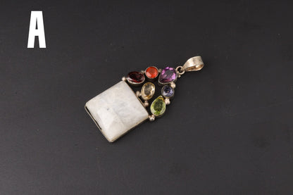7 Chakra Rainbow Moonstone Pendants