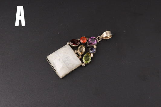 7 Chakra Rainbow Moonstone Pendants
