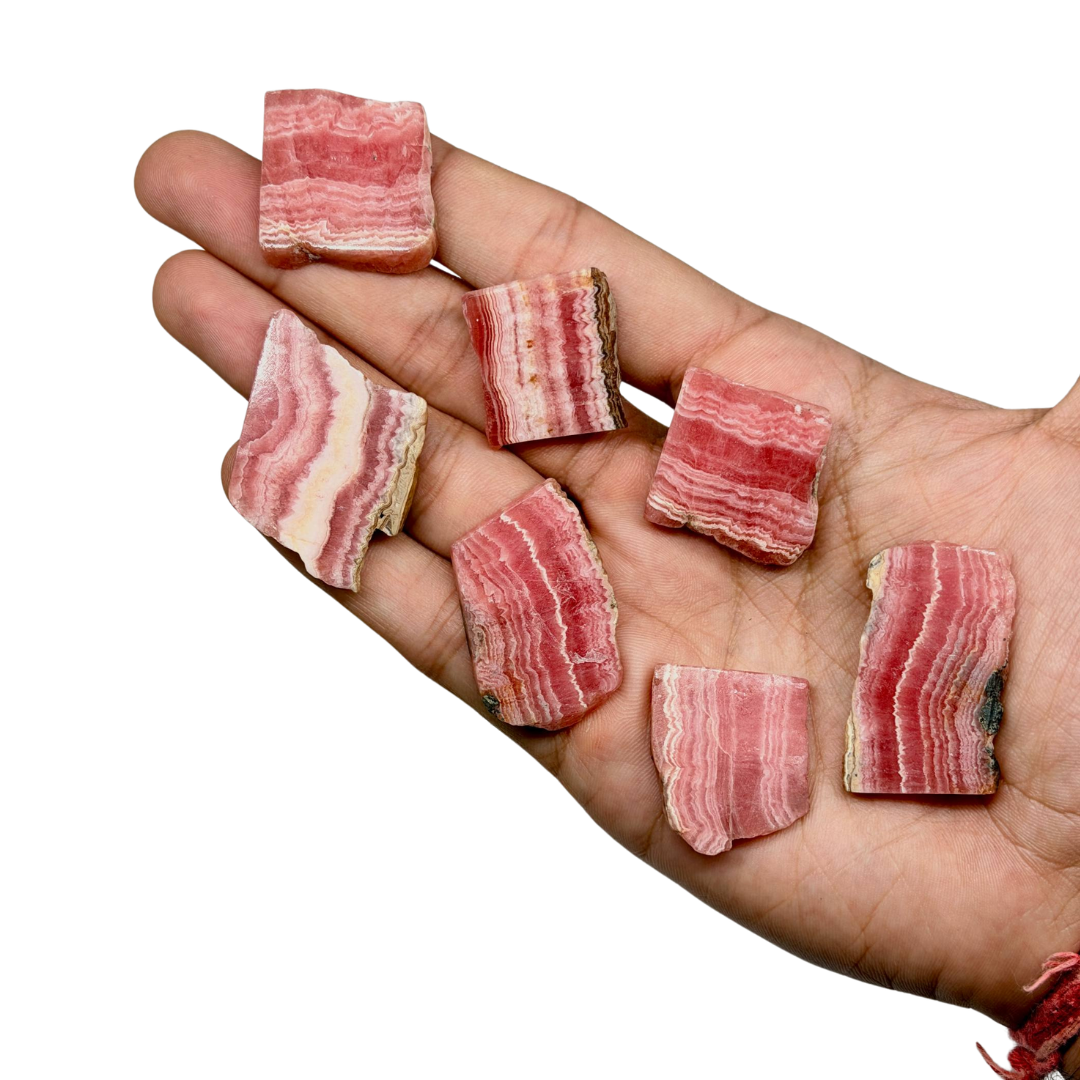 Bacon Red Rhodochrosite Mini Slices AAA