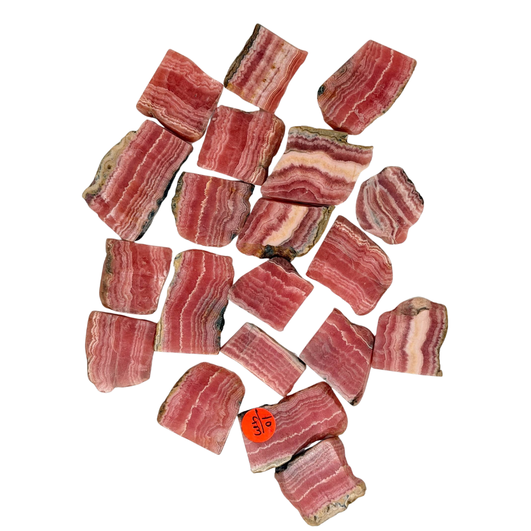 Bacon Red Rhodochrosite Mini Slices AAA