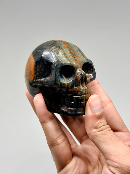 Blue Tiger Eye Skull