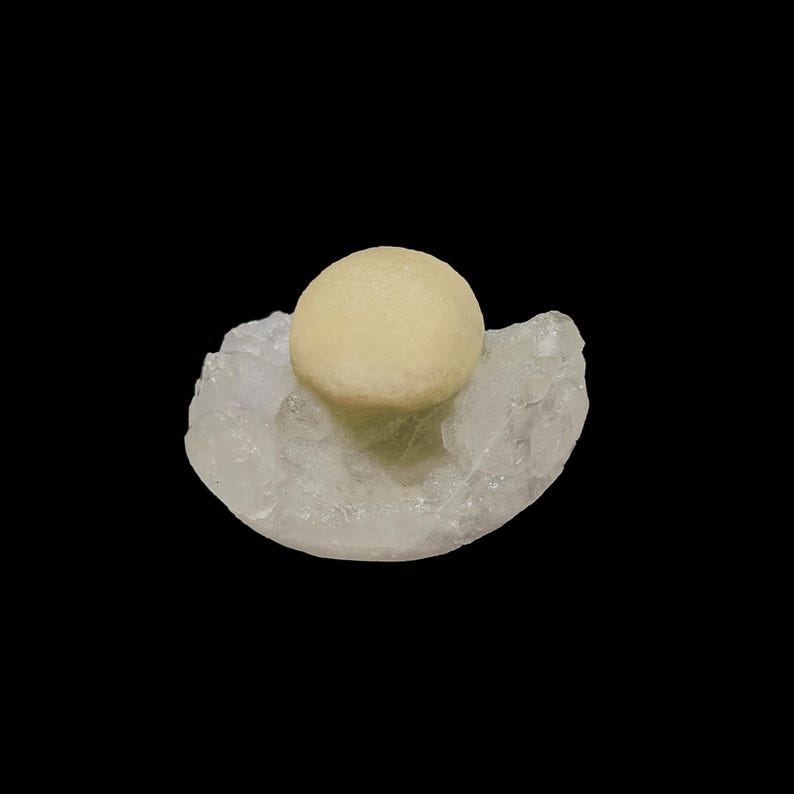Botryoidal Yellow Fluorite on Quartz #1